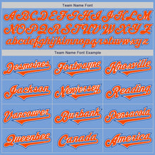 Load image into Gallery viewer, Custom Light Blue Orange-Royal Authentic Two Tone Baseball Jersey
