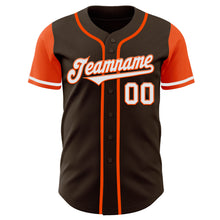 Load image into Gallery viewer, Custom Brown White-Orange Authentic Two Tone Baseball Jersey
