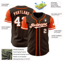 Load image into Gallery viewer, Custom Brown White-Orange Authentic Two Tone Baseball Jersey
