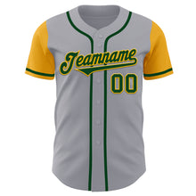 Load image into Gallery viewer, Custom Gray Green-Gold Authentic Two Tone Baseball Jersey
