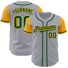 Load image into Gallery viewer, Custom Gray Green-Gold Authentic Two Tone Baseball Jersey
