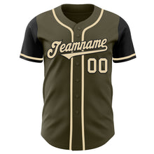 Load image into Gallery viewer, Custom Olive Cream-Black Authentic Two Tone Salute To Service Baseball Jersey
