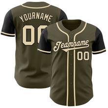 Load image into Gallery viewer, Custom Olive Cream-Black Authentic Two Tone Salute To Service Baseball Jersey
