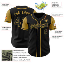 Load image into Gallery viewer, Custom Black Old Gold Authentic Two Tone Baseball Jersey
