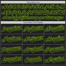 Load image into Gallery viewer, Custom Black Neon Green Authentic Two Tone Baseball Jersey
