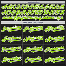 Load image into Gallery viewer, Custom Black Neon Green-White Authentic Two Tone Baseball Jersey
