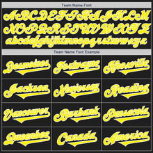 Load image into Gallery viewer, Custom Black Light Yellow-White Authentic Two Tone Baseball Jersey
