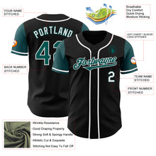 Load image into Gallery viewer, Custom Black Midnight Green-White Authentic Two Tone Baseball Jersey
