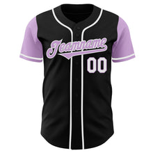 Load image into Gallery viewer, Custom Black Light Purple-White Authentic Two Tone Baseball Jersey
