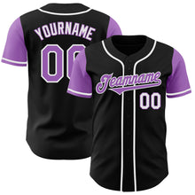 Load image into Gallery viewer, Custom Black Medium Purple-White Authentic Two Tone Baseball Jersey
