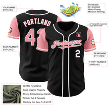 Load image into Gallery viewer, Custom Black Medium Pink-White Authentic Two Tone Baseball Jersey
