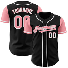 Load image into Gallery viewer, Custom Black Medium Pink-White Authentic Two Tone Baseball Jersey
