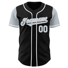 Load image into Gallery viewer, Custom Black Silver-White Authentic Two Tone Baseball Jersey
