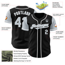 Load image into Gallery viewer, Custom Black Silver-White Authentic Two Tone Baseball Jersey
