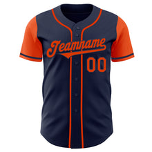 Load image into Gallery viewer, Custom Navy Orange Authentic Two Tone Baseball Jersey
