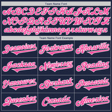 Load image into Gallery viewer, Custom Navy Pink-White Authentic Two Tone Baseball Jersey
