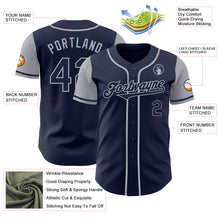 Load image into Gallery viewer, Custom Navy Gray Authentic Two Tone Baseball Jersey
