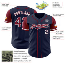 Load image into Gallery viewer, Custom Navy Crimson-White Authentic Two Tone Baseball Jersey
