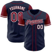 Load image into Gallery viewer, Custom Navy Crimson-White Authentic Two Tone Baseball Jersey
