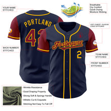 Load image into Gallery viewer, Custom Navy Crimson-Gold Authentic Two Tone Baseball Jersey
