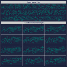 Load image into Gallery viewer, Custom Navy Teal Authentic Two Tone Baseball Jersey
