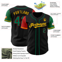 Load image into Gallery viewer, Custom Black Kelly Green Red-Gold Authentic Two Tone Baseball Jersey
