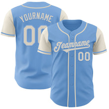 Load image into Gallery viewer, Custom Light Blue Cream Authentic Two Tone Baseball Jersey
