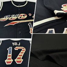 Load image into Gallery viewer, Custom Black Vintage USA Flag-Cream Authentic Sleeveless Baseball Jersey
