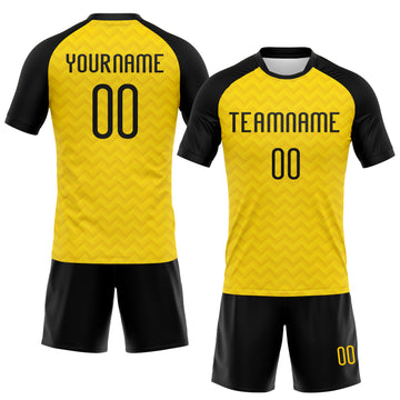 Custom Yellow Black Geometric Shape Sublimation Volleyball Uniform Jersey