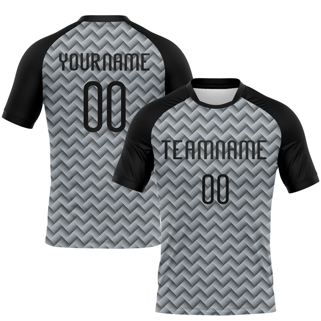 Custom Silver Black Geometric Shape Sublimation Volleyball Uniform Jersey