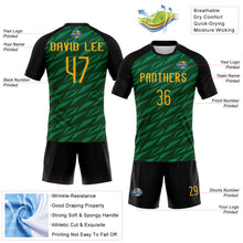 Load image into Gallery viewer, Custom Green Gold-Black Geometric Shape Sublimation Volleyball Uniform Jersey
