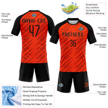 Load image into Gallery viewer, Custom Orange Black Line Sublimation Volleyball Uniform Jersey
