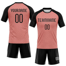 Load image into Gallery viewer, Custom Light Pink Black-White Geometric Shape Sublimation Volleyball Uniform Jersey
