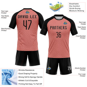 Custom Light Pink Black-White Geometric Shape Sublimation Volleyball Uniform Jersey