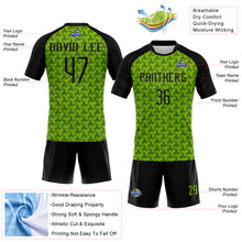 Load image into Gallery viewer, Custom Neon Green Black Geometric Shape Sublimation Volleyball Uniform Jersey
