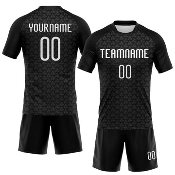 Custom Black White Geometric Shape Sublimation Volleyball Uniform Jersey