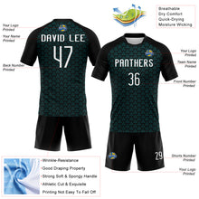 Load image into Gallery viewer, Custom Teal White-Black Geometric Shape Sublimation Volleyball Uniform Jersey
