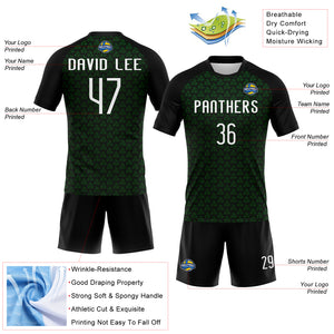 Custom Grass Green White-Black Geometric Shape Sublimation Volleyball Uniform Jersey