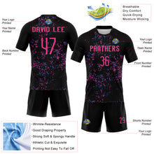 Load image into Gallery viewer, Custom Black Pink-Light Blue Abstract Fragment Art Sublimation Volleyball Uniform Jersey
