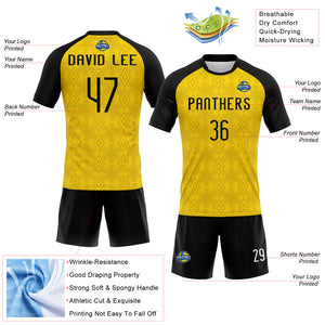 Custom Gold Black-White Geometric Shape Sublimation Volleyball Uniform Jersey