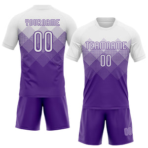 Custom Purple White Geometric Shape Sublimation Volleyball Uniform Jersey