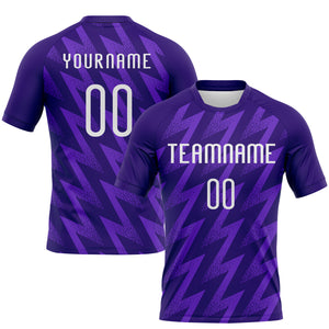 Custom Purple White Zigzag Shape Sublimation Volleyball Uniform Jersey