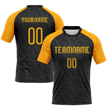 Custom Black Gold Animal Print Sublimation Volleyball Uniform Jersey