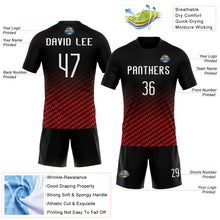 Load image into Gallery viewer, Custom Black White-Red Geometric Shape Sublimation Volleyball Uniform Jersey
