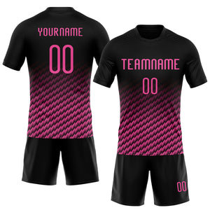 Custom Black Pink Geometric Shape Sublimation Volleyball Uniform Jersey