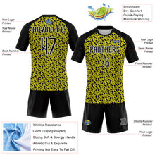 Load image into Gallery viewer, Custom Light Yellow Black-White Geometric Shape Sublimation Volleyball Uniform Jersey
