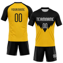 Load image into Gallery viewer, Custom Yellow White-Black Line Sublimation Volleyball Uniform Jersey
