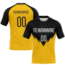 Load image into Gallery viewer, Custom Yellow White-Black Line Sublimation Volleyball Uniform Jersey
