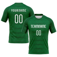 Load image into Gallery viewer, Custom Kelly Green White Geometric Shape Sublimation Volleyball Uniform Jersey
