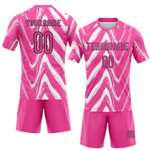 Load image into Gallery viewer, Custom Pink Black-White Fluid Sublimation Volleyball Uniform Jersey
